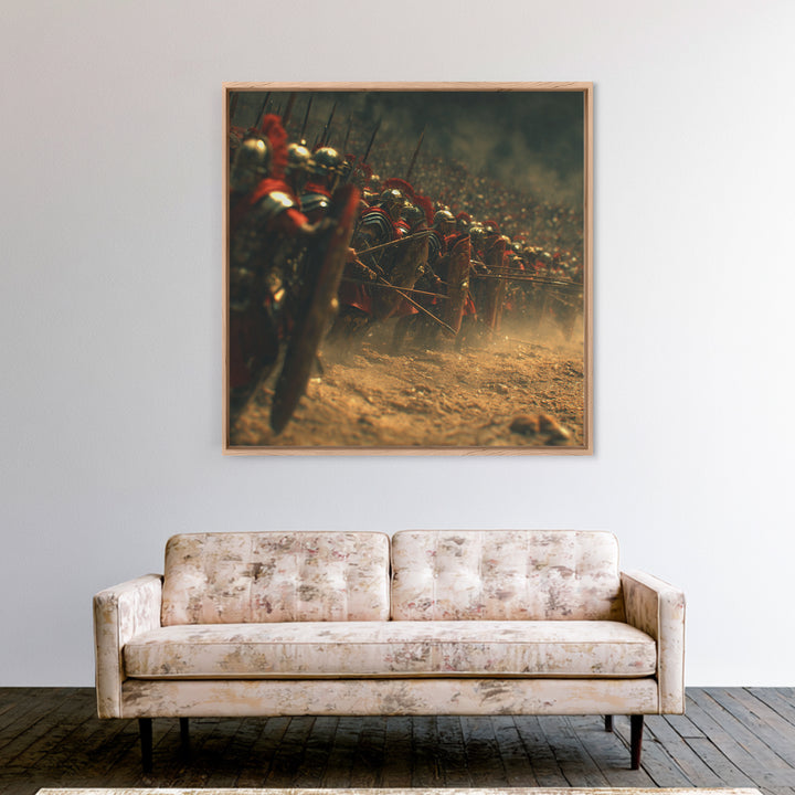 Roman Legion Soldiers In Battle Formation Wall Art, Ancient Warrior Print, Historical Canvas Art, Masculine Office Decor