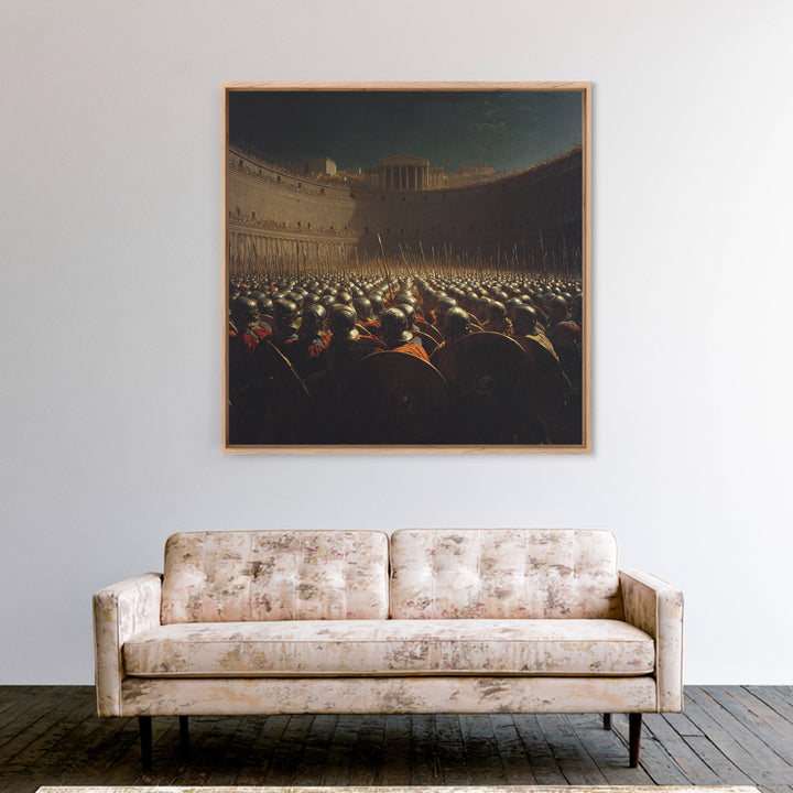 Ancient Army In Colosseum Wall Art, Roman Legion Oil Painting, Historical Battle Scene, Dark Academia Decor, Gift For Him