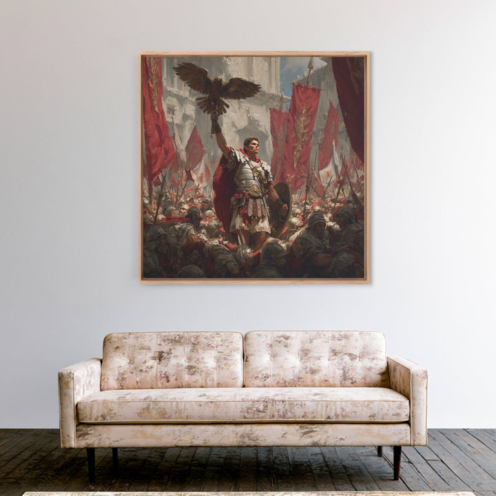 Roman Eagle Standard Bearer Wall Art, Classical Battle Canvas Print, Ancient Rome Decor, Historical Art, Gift For Him, Fine Art