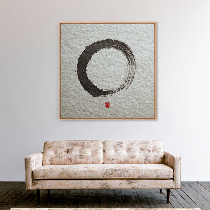 Minimalist Zen Enso Circle Wall Art, Japanese Ink Brush Painting Print, Wabi Sabi Japandi Decor Modern Wall Art