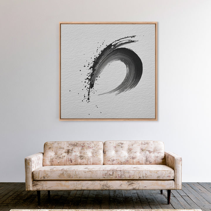 Zen Enso Brush Stroke Minimalist Black And White Wall Art Japanese Calligraphy Painting Modern Decor Minimalist Wall Art Print