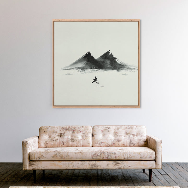Minimalist Ink Mountains Japanese Landscape Wall Art Black And White Print Modern Zen Home Decor