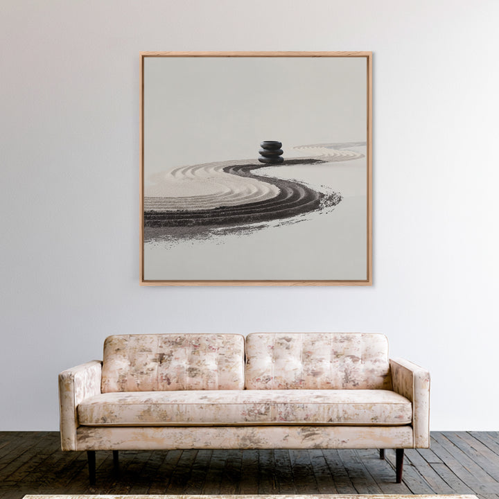 Minimalist Zen Sand Path Wall Art, Neutral Abstract Landscape Print, Japandi Home Decor, Calming Modern Wall Art