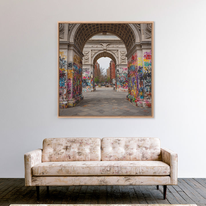 Graffiti Covered Washington Square Arch Wall Art, New York City Urban Photography Print For Modern Apartment Wall Decor Gift
