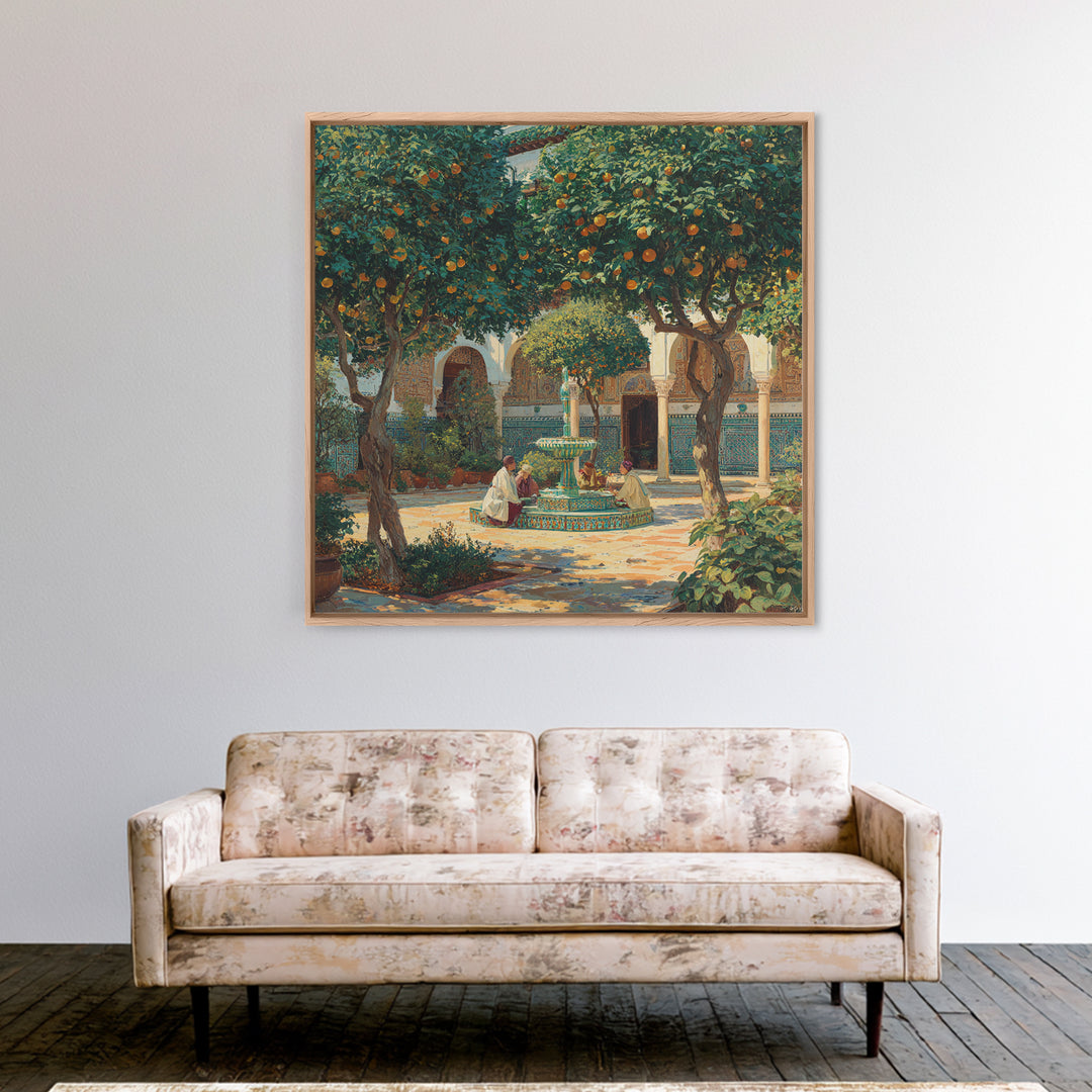 Moroccan Orange Tree Courtyard Wall Art, Islamic Architecture Fine Art Print, Mediterranean Home Decor, Travel Inspired Gift