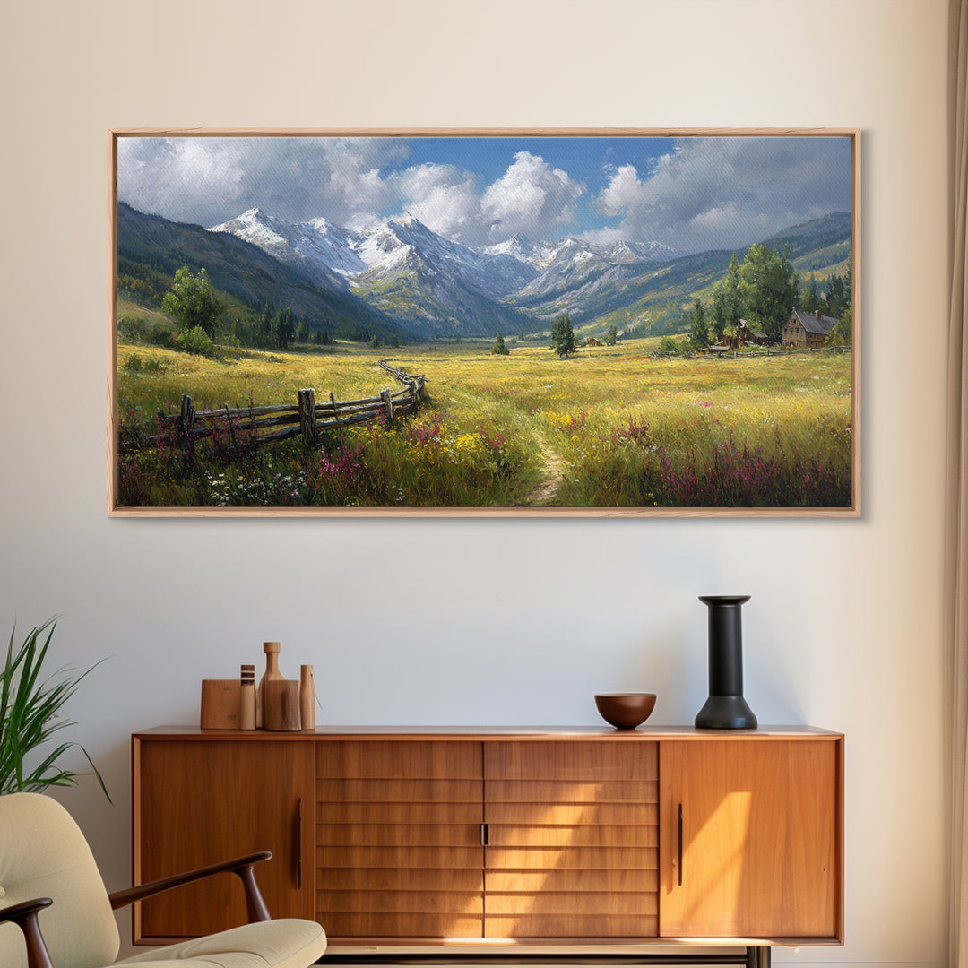 Dramatic Autumn Fire Landscape Painting With Burning Grass And Fiery Sky Wall Art
