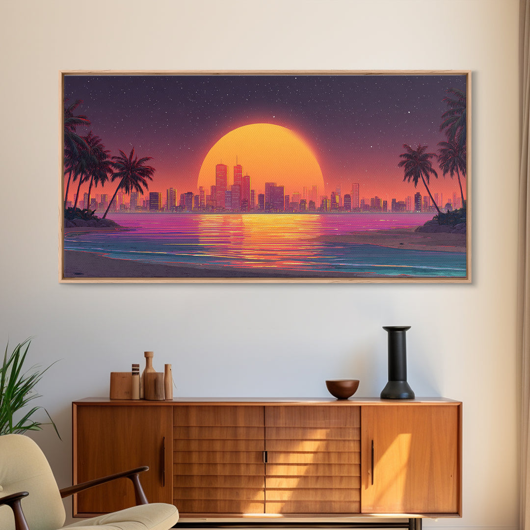 Tranquil Twilight Covered Wagons At Campfire Scene Canvas Print Rustic Western Wall Art For Living Room And Office Decor