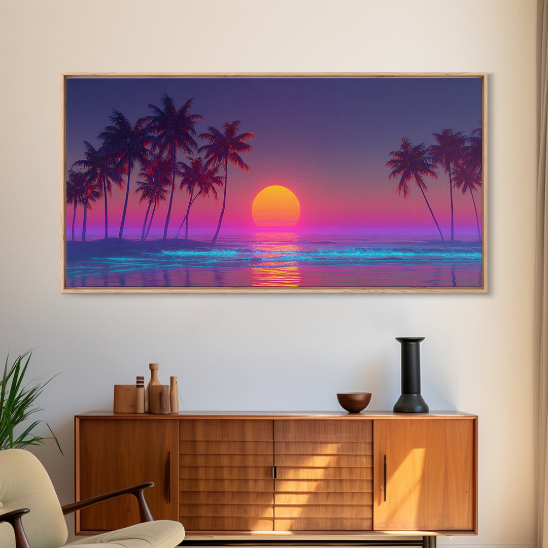 Serene Mountain Lake Reflection With Canoe Sunrise Wall Art Framed Canvas Print Tranquil Landscape Painting For Cozy Home Decor