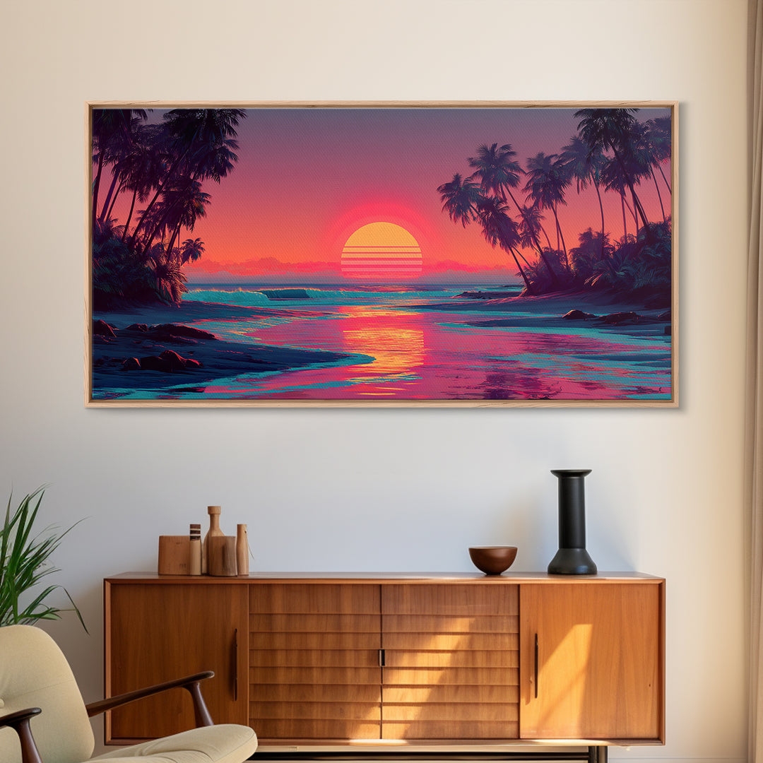 Amazing Ocean Light Rays Breaking Through Cloudy Sky Over Rolling Prairie Landscape Framed Canvas Print Modern Wall Art