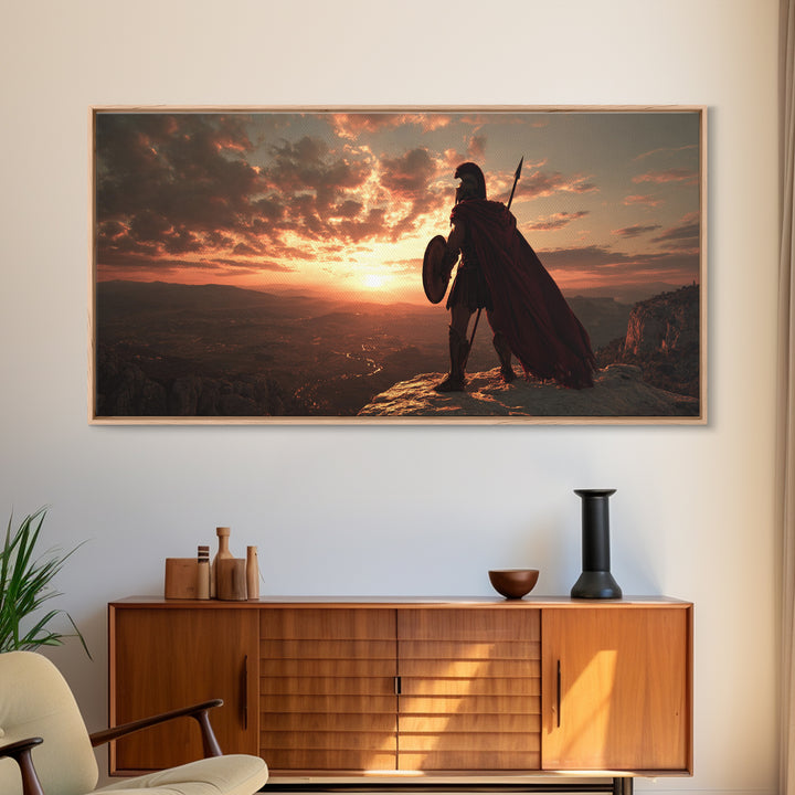Dramatic Western Sunset Over Monument Valley Featuring Cowboy On Horse Framed Canvas Print Large Wall Art For Rustic And Southwestern Decor