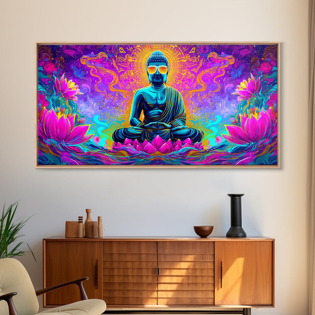 Fantasy Rainbow Staircase Leading To Clouds Surreal Wall Art Canvas Print Framed Canvas Print For Dreamy Home And Office Decor