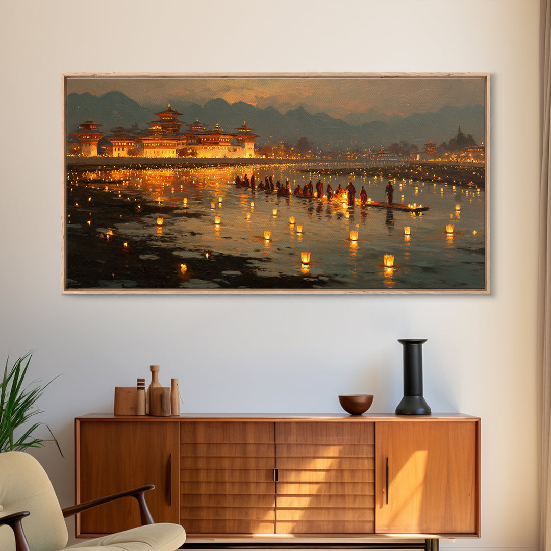 Tranquil Asian Garden Tea House With Smoke Rising From Kettle Serene Wall Art Canvas Print For Zen Home Decor