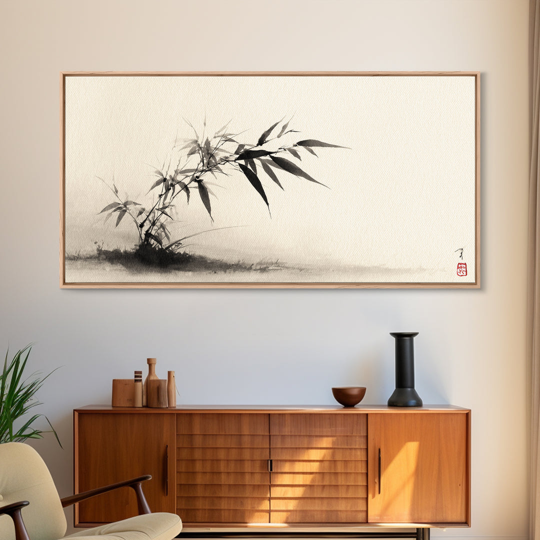 Autumn Mountain Canyon Landscape Painting Framed Canvas Print Large Wall Art Rustic Home Decor For Living Room Bedroom Office Wall Decor
