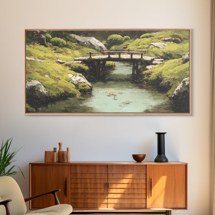 Serene Lake At Dawn With Fisherman In Rowboat And Misty Atmosphere Wall Art