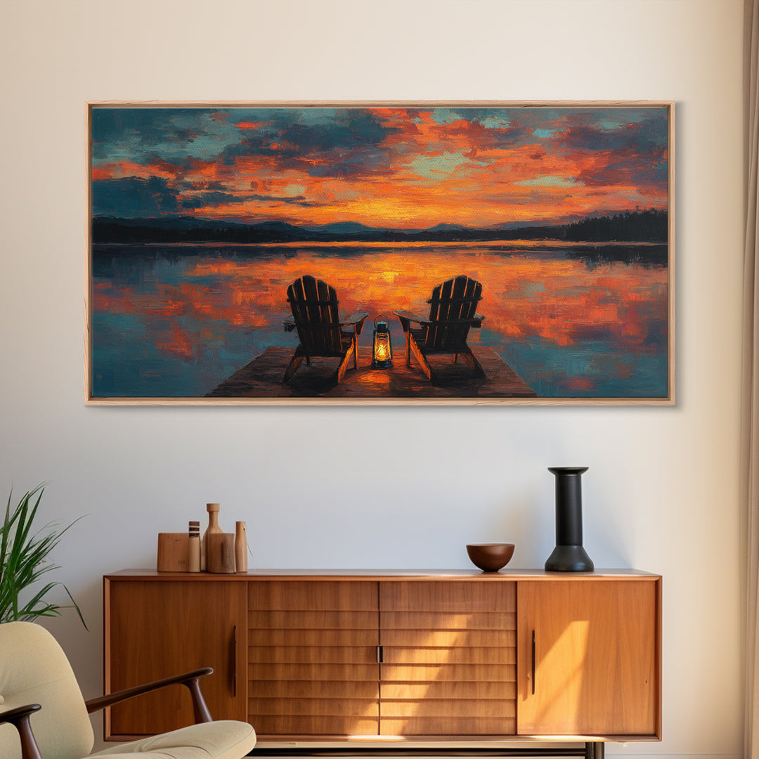 Dramatic Lightning Storm Over Horses Running In Field Western Art Wall Art Framed Canvas Print Large Rustic Decor