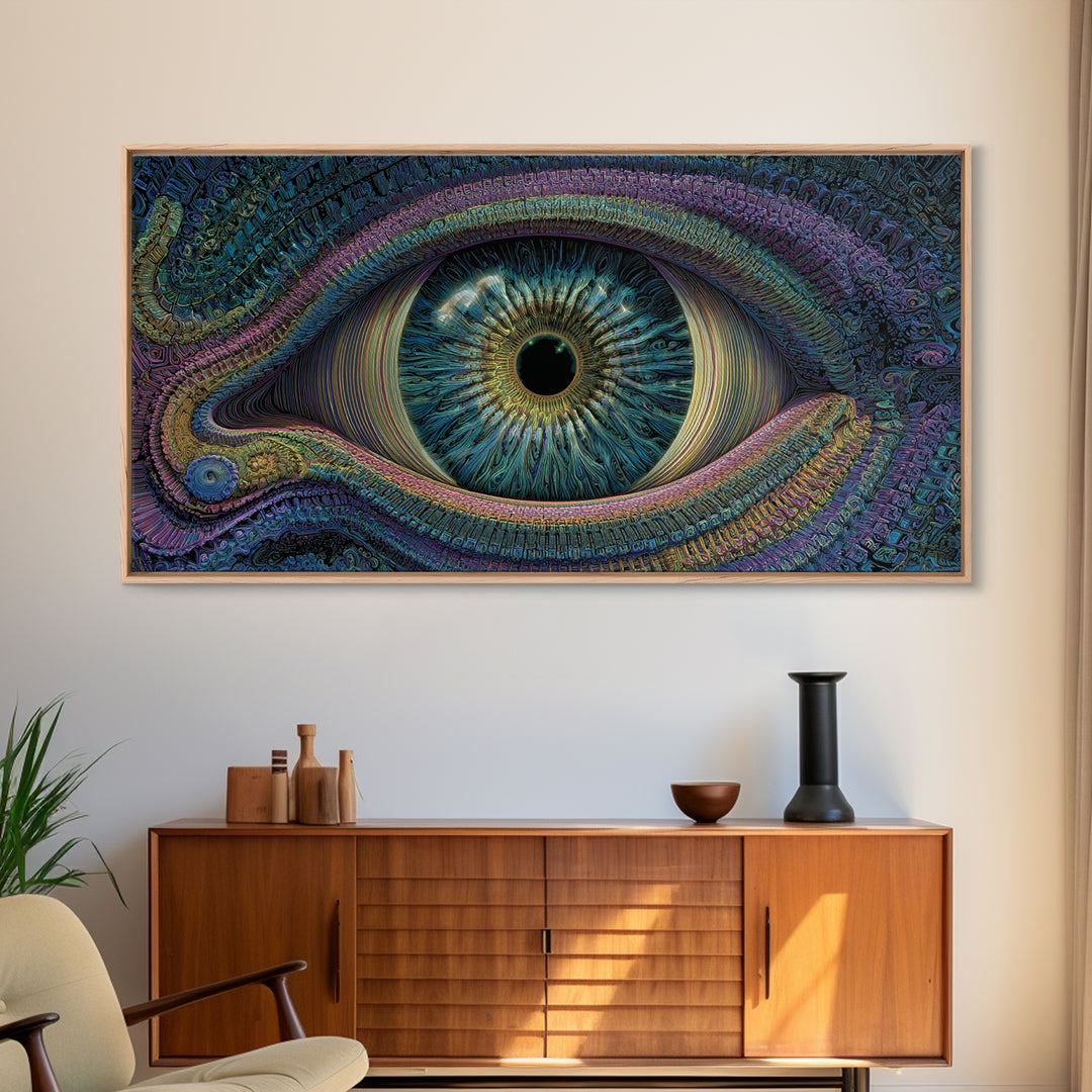 Intricate Abstract Eye Design Digital Art Print Colorful Unique Wall Art Canvas Print Modern Office Decor Gift