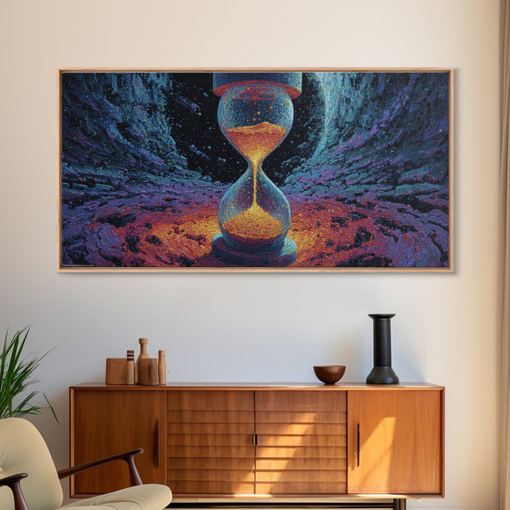 Vibrant Neon Sunset Mountain Landscape Retro Futuristic Style Canvas Print Modern Wall Art For Bedroom Or Office Decor