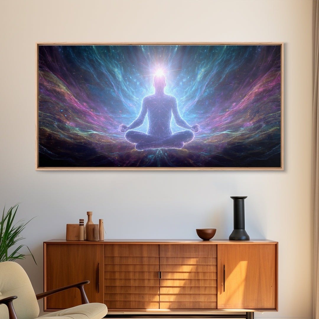 Whimsical Magical Underwater Scene With Mushrooms And Sunset Canvas Print Colorful Fantasy Wall Art