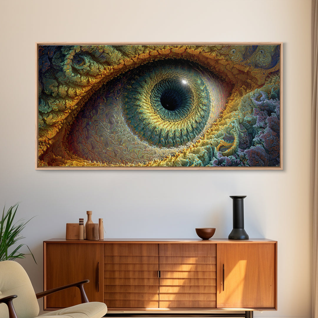 Intricate Digital Art Eye With Detailed Textures Colorful Abstract Wall Art Modern Wall Art Canvas Print For Contemporary Home
