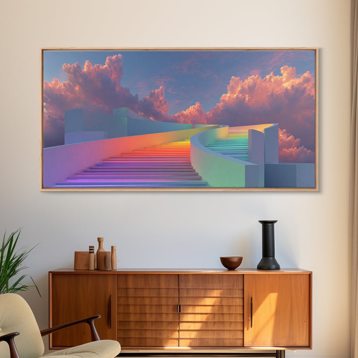 Vibrant Psychedelic Buddha Meditation Digital Painting Spiritual Wall Art Canvas Print Framed Canvas Print For Yoga Room Decor