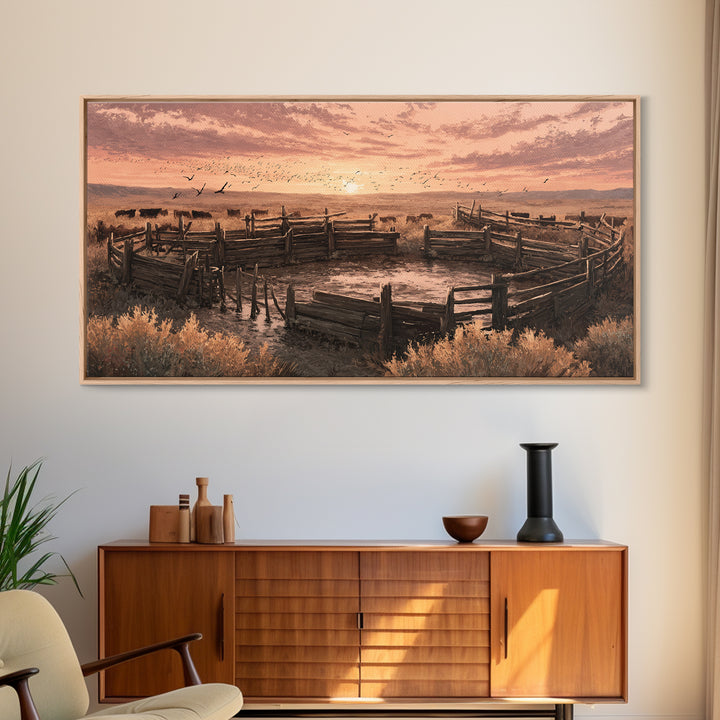 Detailed Traditional Oriental Landscape Scroll Art Painting Framed Canvas Print Asian Wall Art Home Decor Zen Style Wall Art