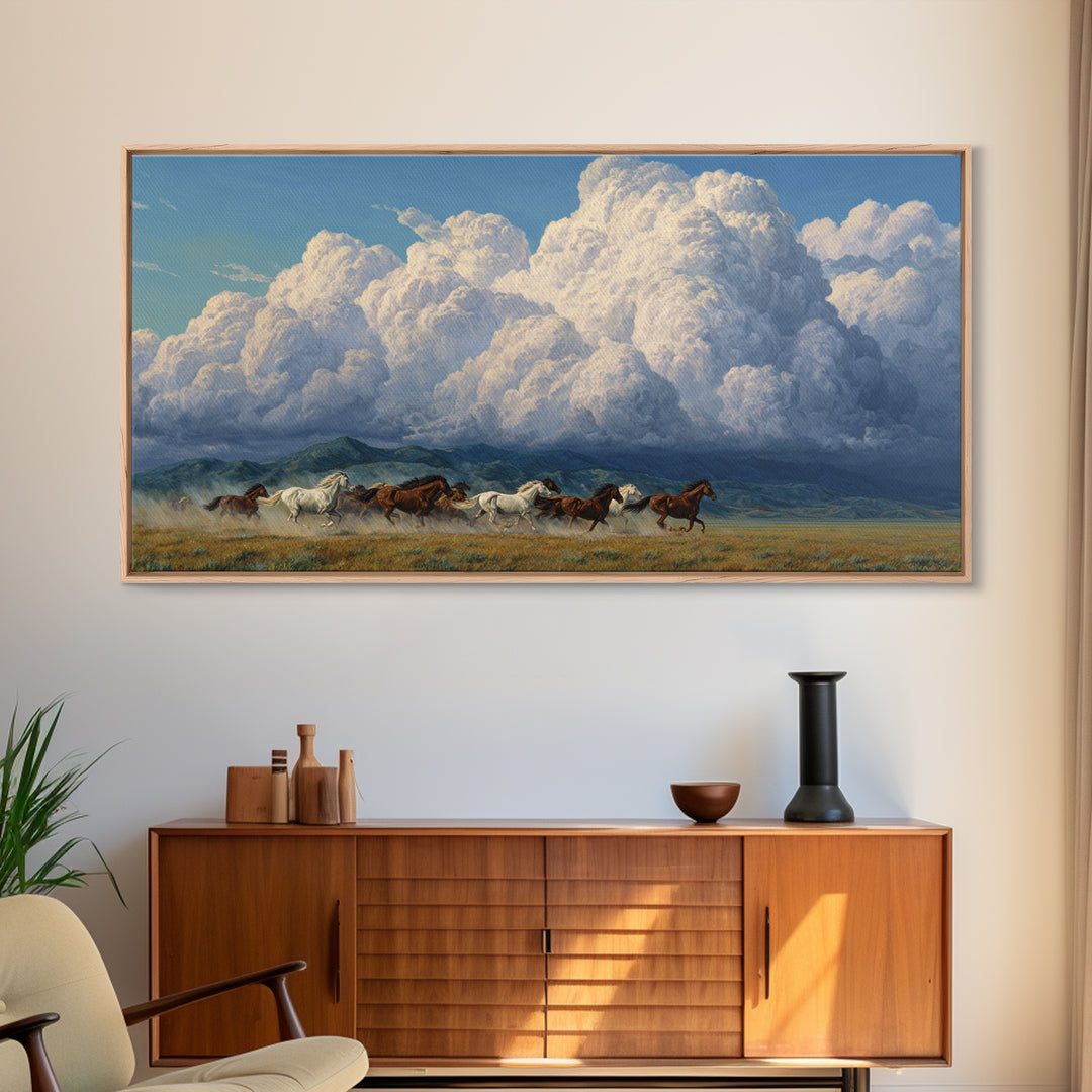 Lush Mountain Stream Landscape With Blue Sky Original Oil Painting Wall Art For Rustic Farmhouse Or Cabin Decor Framed Canvas Print Gift For Nature Lover