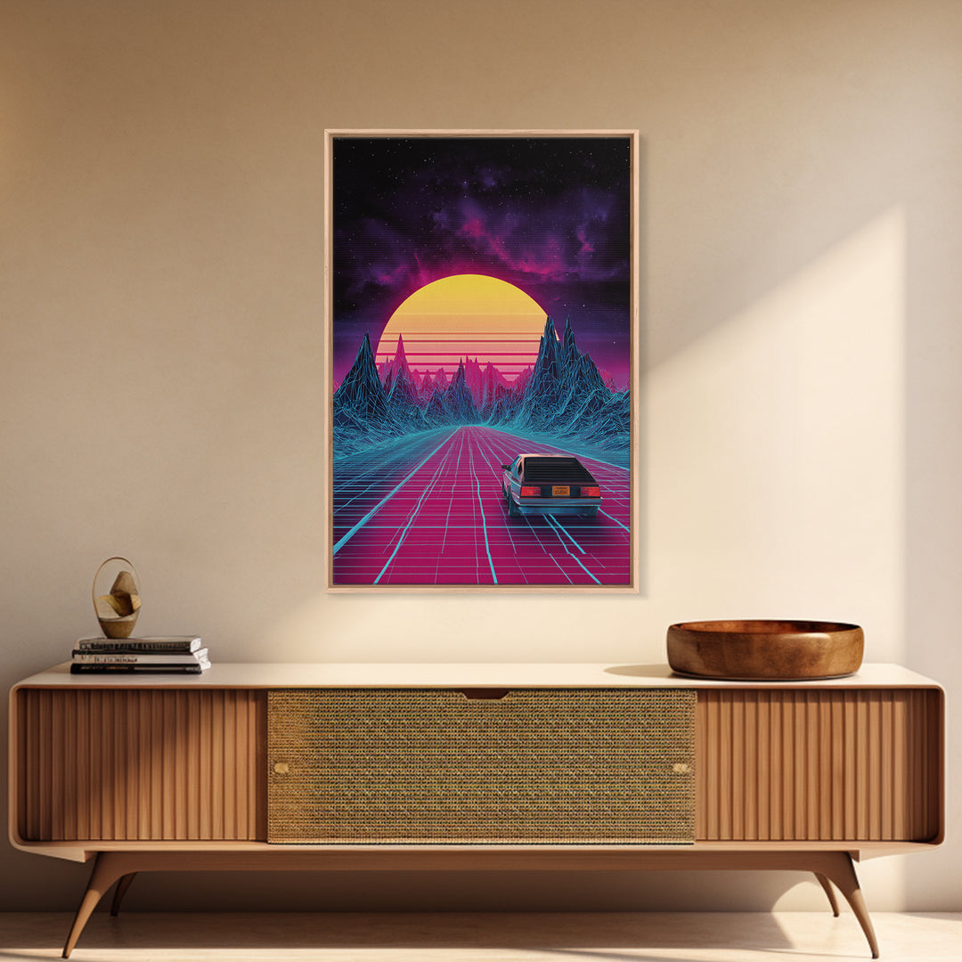Dynamic Black Ink Wave With Asian Calligraphy Minimalist Wall Art Framed Canvas Print
