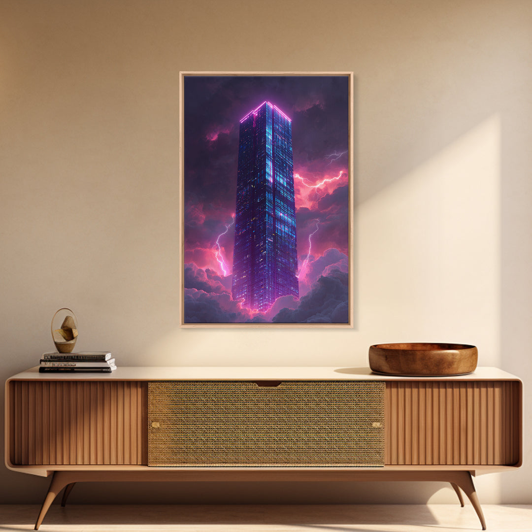 Surreal Mountain Floating Rock Face With Soft Colorful Sky Wall Art Canvas Print Modern Home Decor