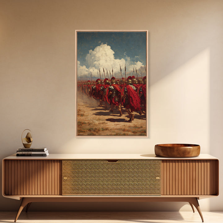 Roman Legion Marching With Red Capes Canvas Print, Ancient Warrior Wall Art, Historical Battle Decor, Gift For Him, Office Decor