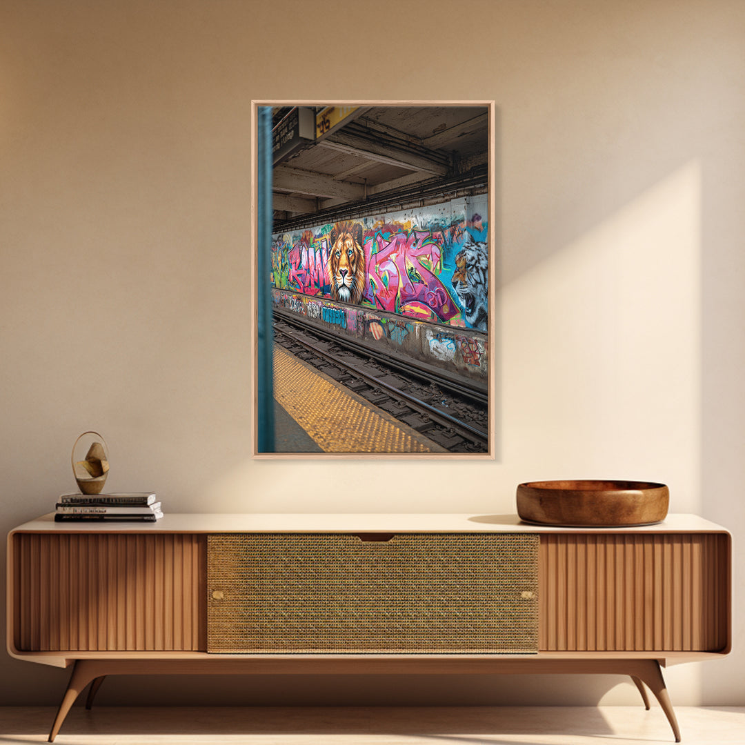 Abandoned Urban Ruins Graffiti Art Canvas Print Unique Wall Art For Industrial Home Decor And Loft Spaces