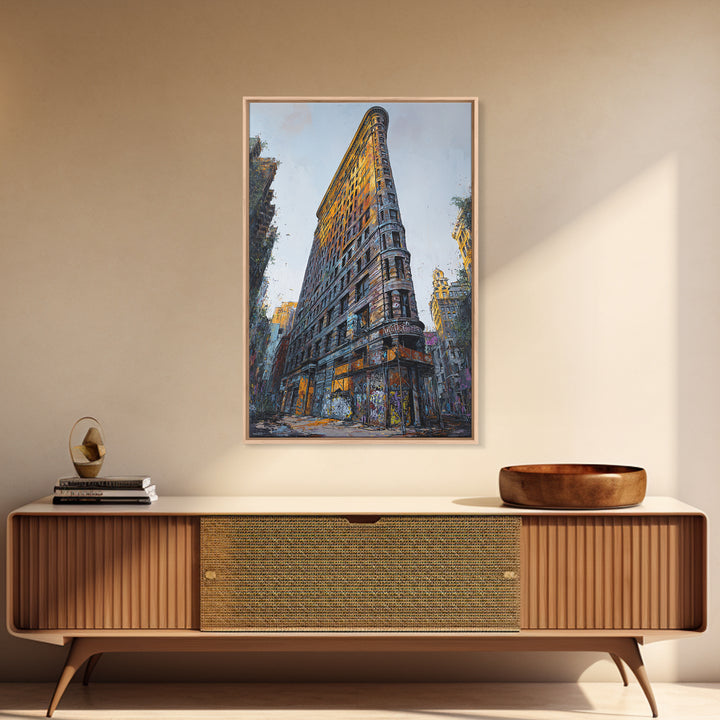 Urban Art Graffiti Building Wall Art Print Modern Cityscape Decor Framed Canvas Print