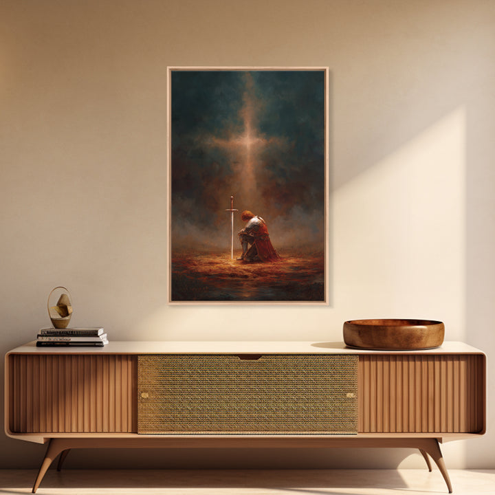 Regal Mosque At Night With Crescent Moon And Lanterns - Illuminating Modern Wall Art For Spiritual Home Decor