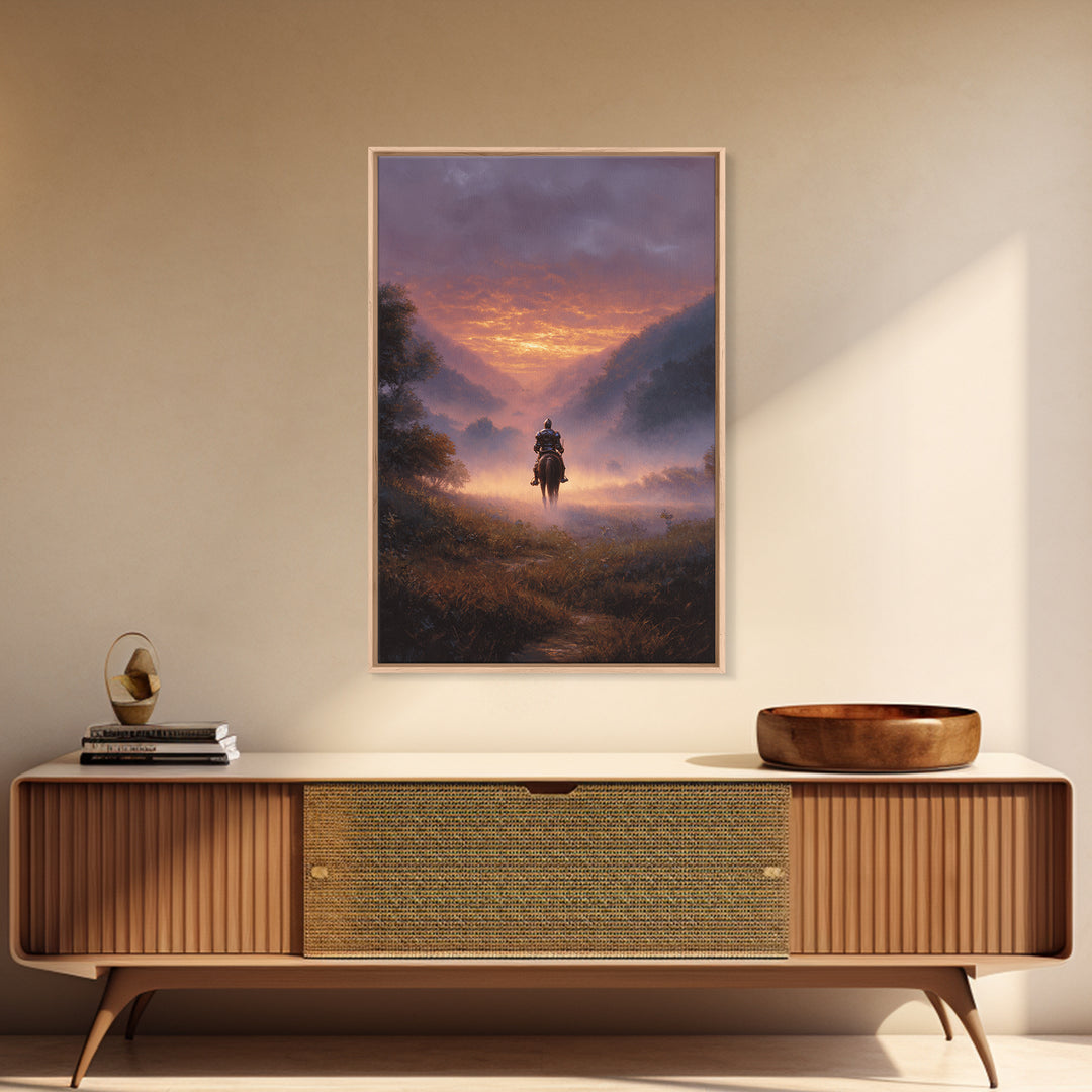 Rustic Islamic Mosque At Sunset Vibrant Orange Original Oil Painting Canvas Print Wall Art