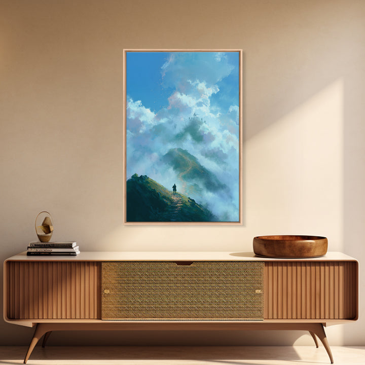 Stormy Lake Landscape Oil Painting Moody Nature Wall Art - Canvas Print For Rustic Living Room And Cabin Decor