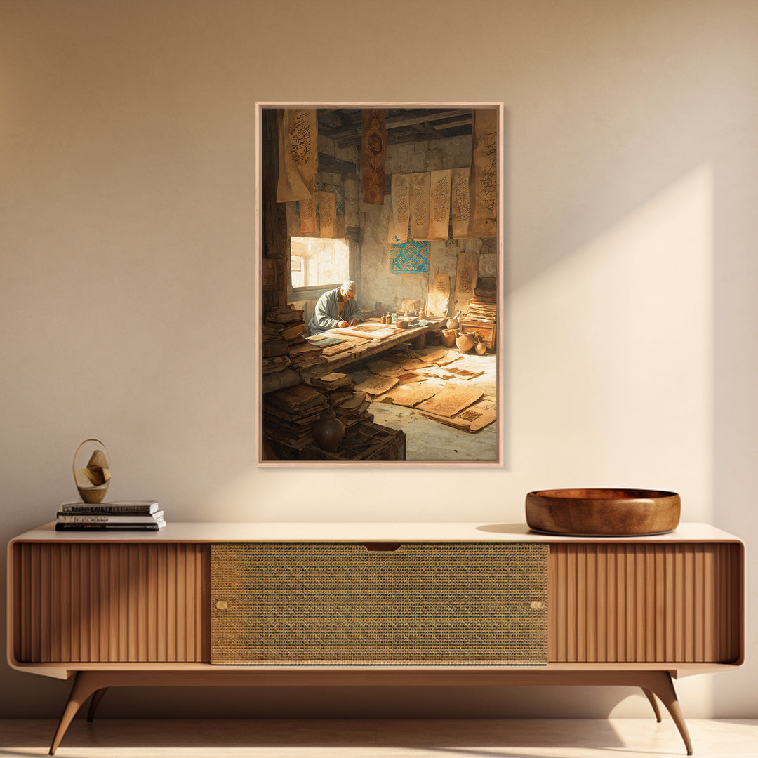 Peaceful Cityscape With Birds Flight And Warm Sunset Light Framed Canvas Print Urban Wall Art For Home Decor