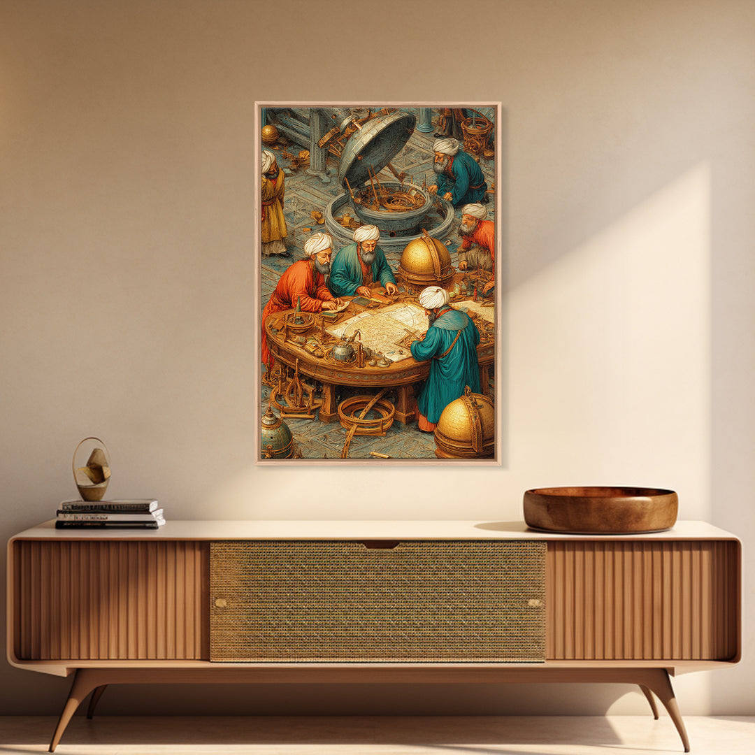 Tranquil Spiritual Scene Of Man Reading Near River Forest Landscape Fine Art Painting Framed Canvas Print For Meditation Room Home Decor