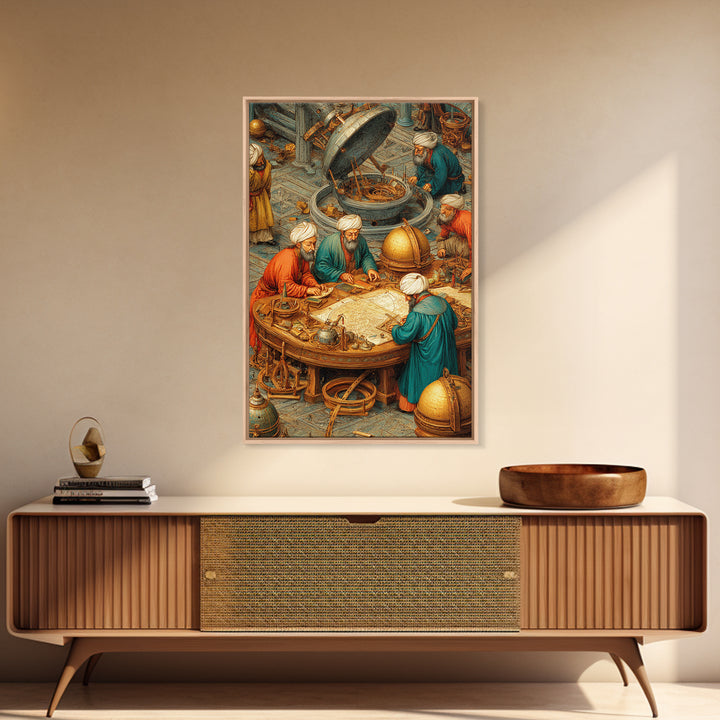 Tranquil Spiritual Scene Of Man Reading Near River Forest Landscape Fine Art Painting Framed Canvas Print For Meditation Room Home Decor