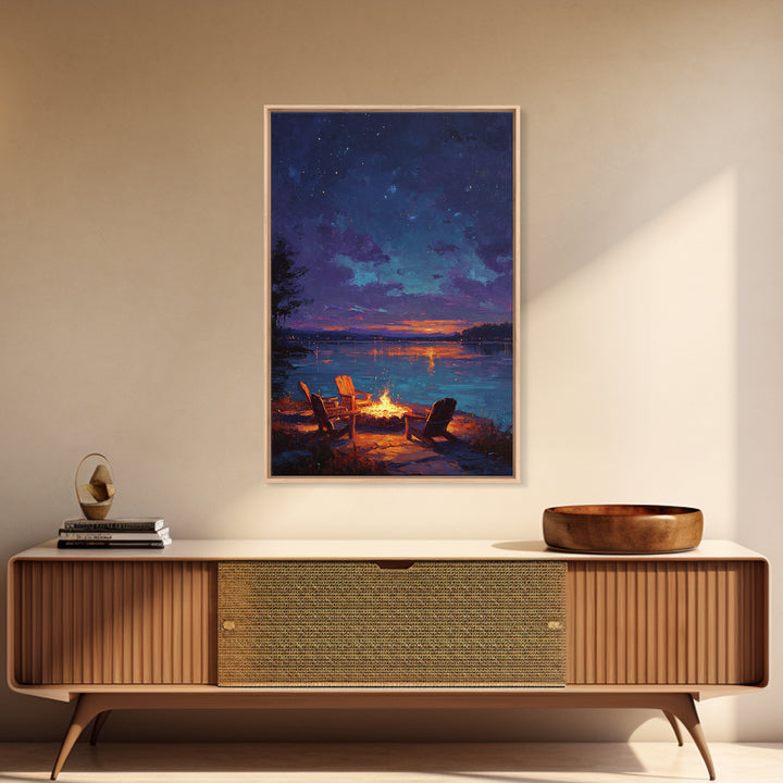 Morning Lake Fishing Scene Photography Wall Art Canvas Print For Rustic Living Room Decor And Nature Lovers Gift