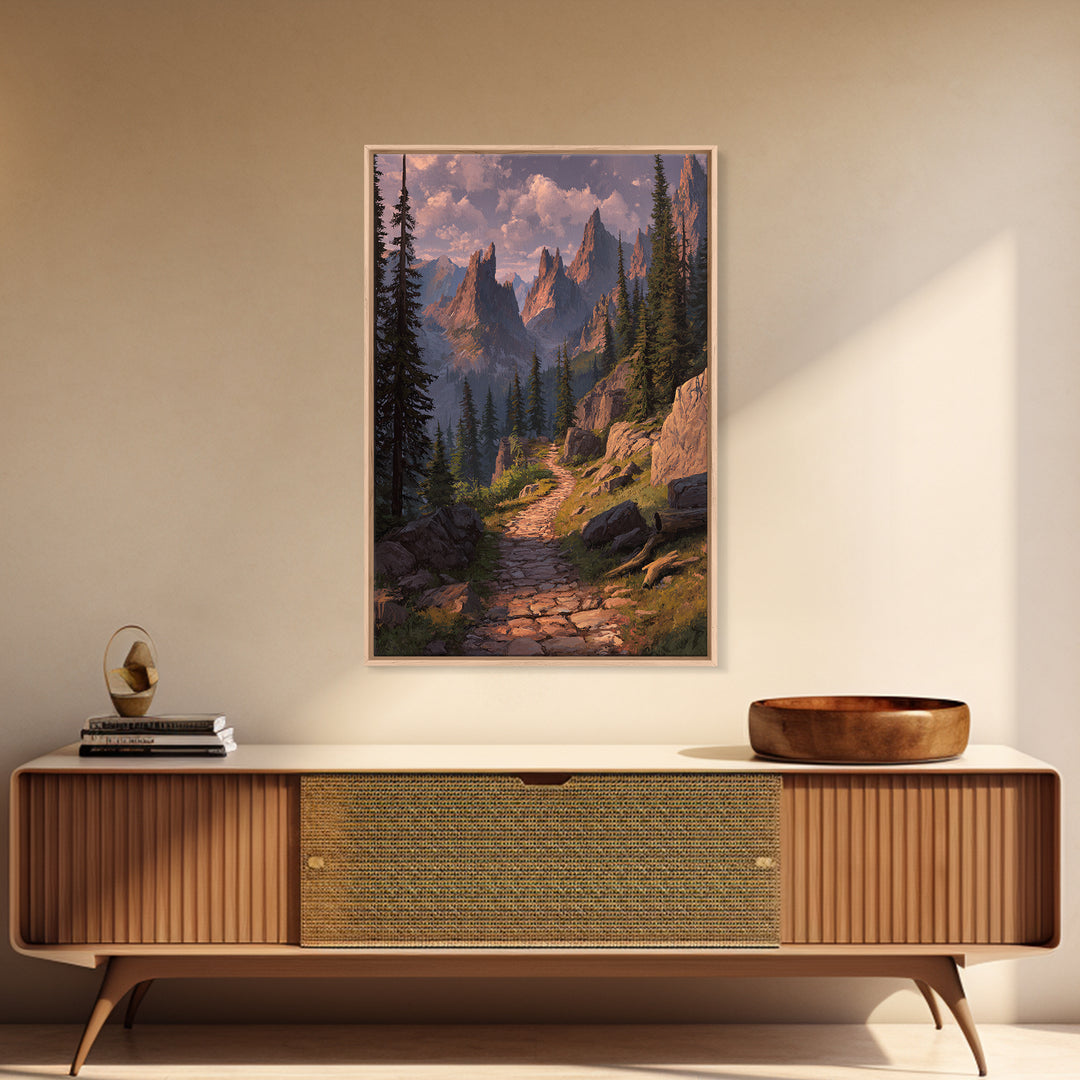 Peaceful Japanese Lotus Pond With Meditating Monk At Sunrise Wall Art Framed Canvas Print Zen Home Decor Relaxing Traditional Painting