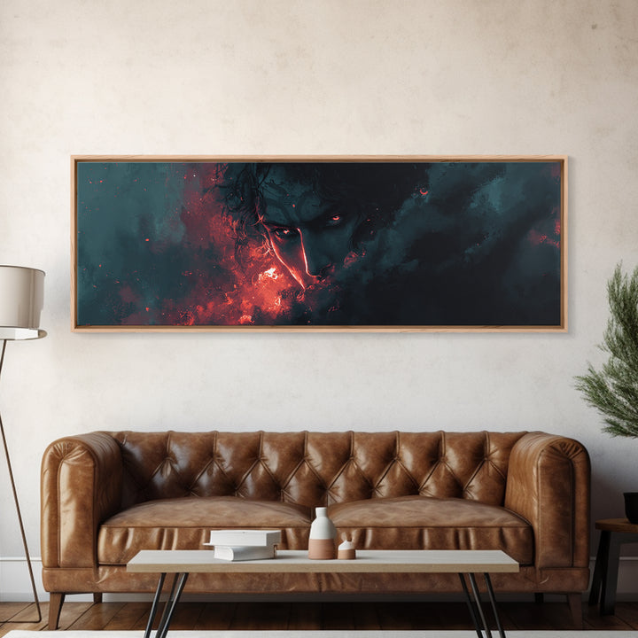 Dark Surreal Face In Smoke Canvas Print, Gothic Wall Art, Moody Horror Decor, Fantasy Portrait, Macabre Statement Art Gift