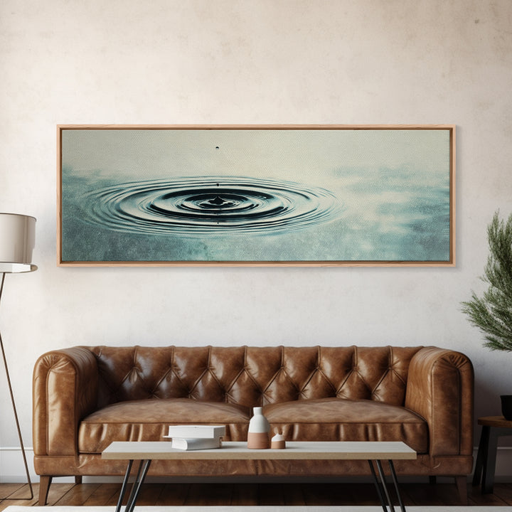 Minimal Water Ripple Wall Art, Zen Water Drop Canvas Print, Calming Bathroom Decor, Spa Office Neutral Art Print, Mindfulness Gift