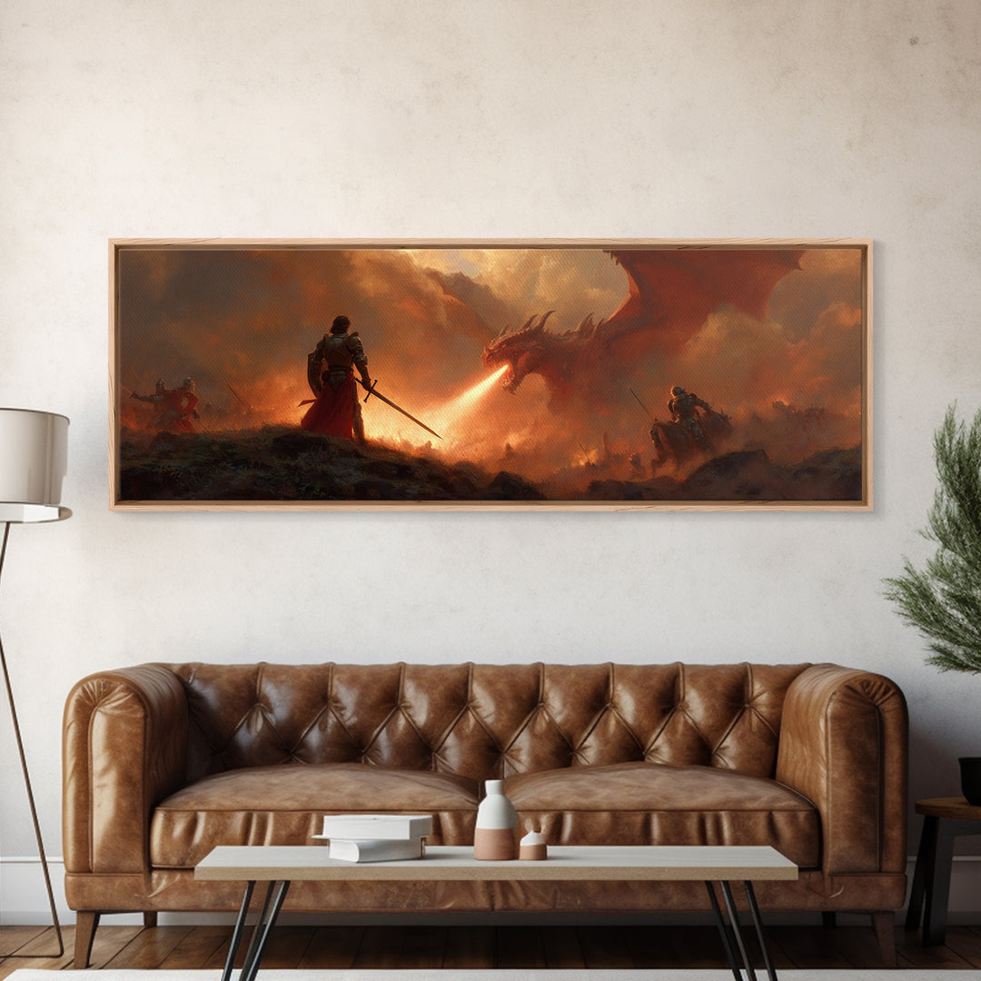 Angelic Canvas Print Featuring Holy Warrior With Sword And Radiant Wings Illuminated In Heavenly Light Spiritual Wall Art For Inspirational Home Decor