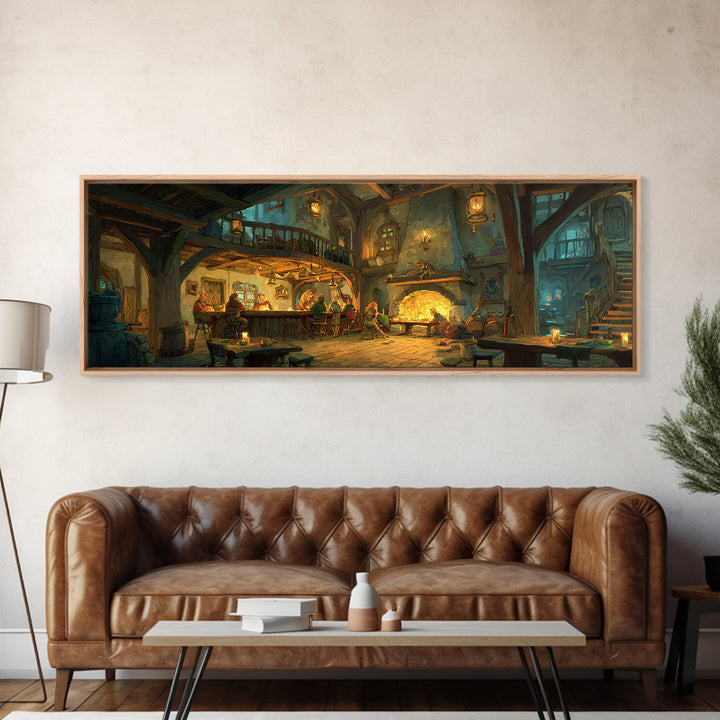 Intricate Blue And Gold Moroccan Tile Pattern Wall Art Canvas Print For Elegant Living Room Or Office Decor