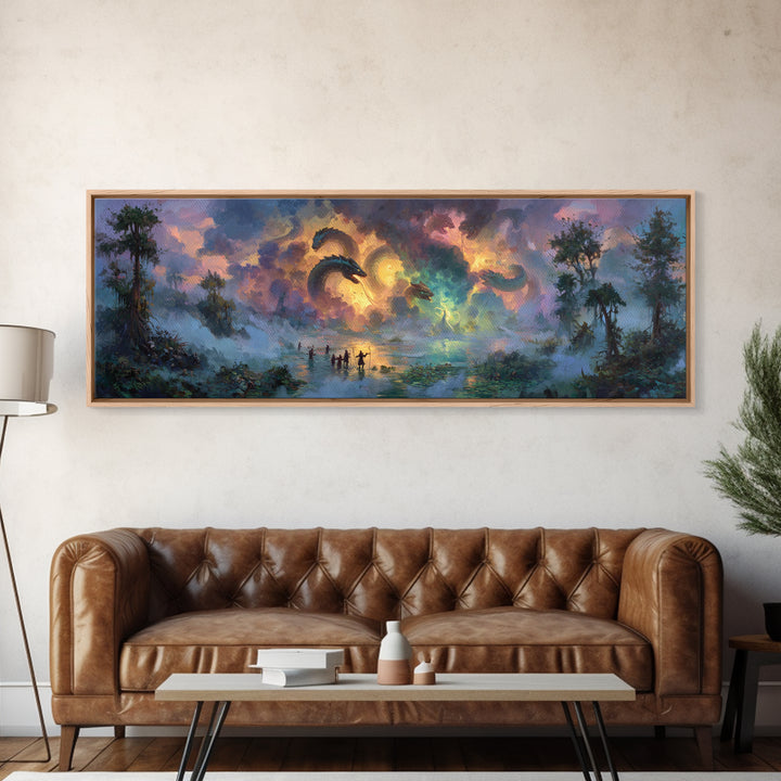 Panoramic View Of Pilgrims At Holy Kaaba Mecca Cityscape Painting Framed Canvas Print Religious Islamic Wall Art For Home Decor