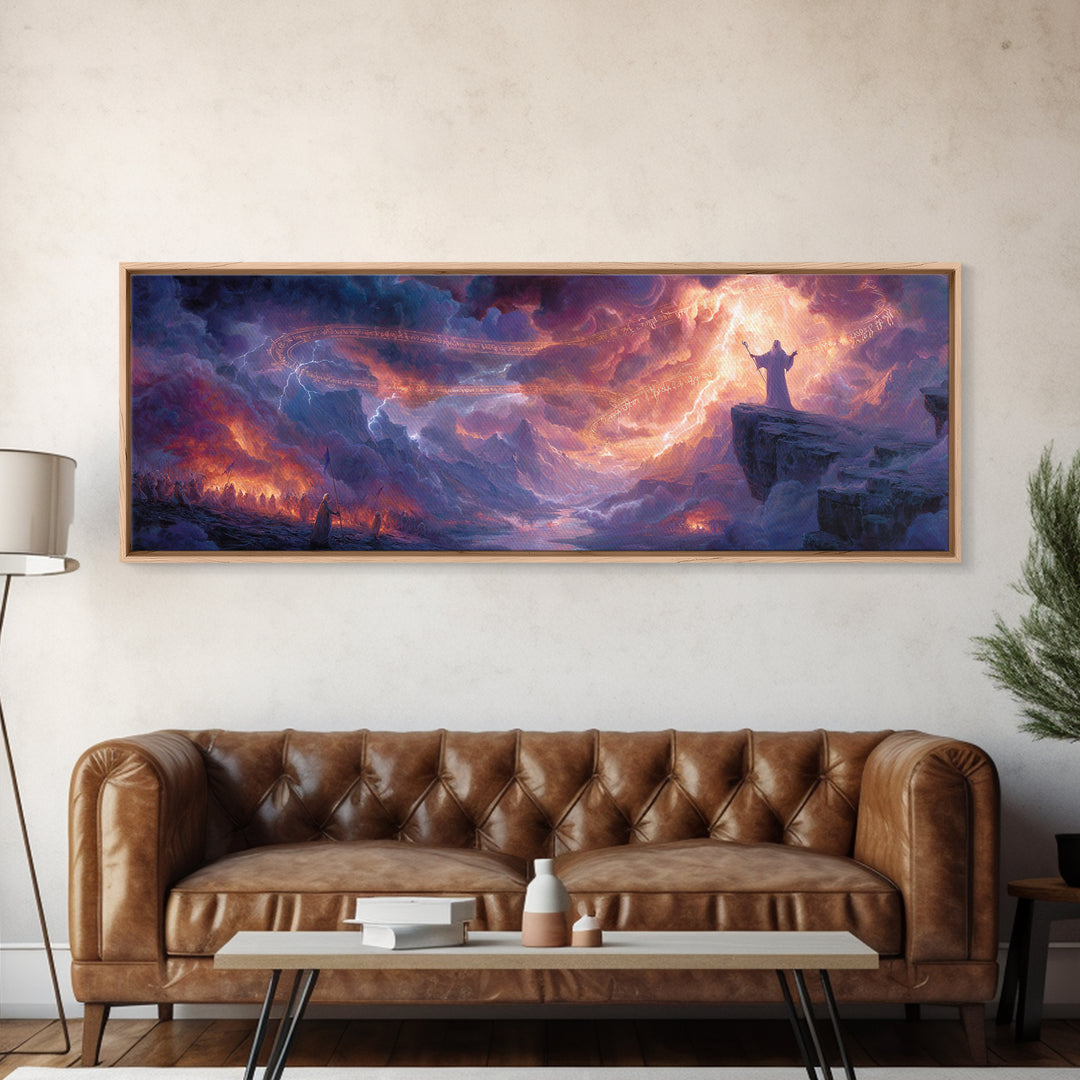 Whimsical Butterflies Floating In Enchanted Forest With Purple Blossoms Wall Art