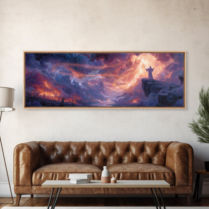 Whimsical Butterflies Floating In Enchanted Forest With Purple Blossoms Wall Art