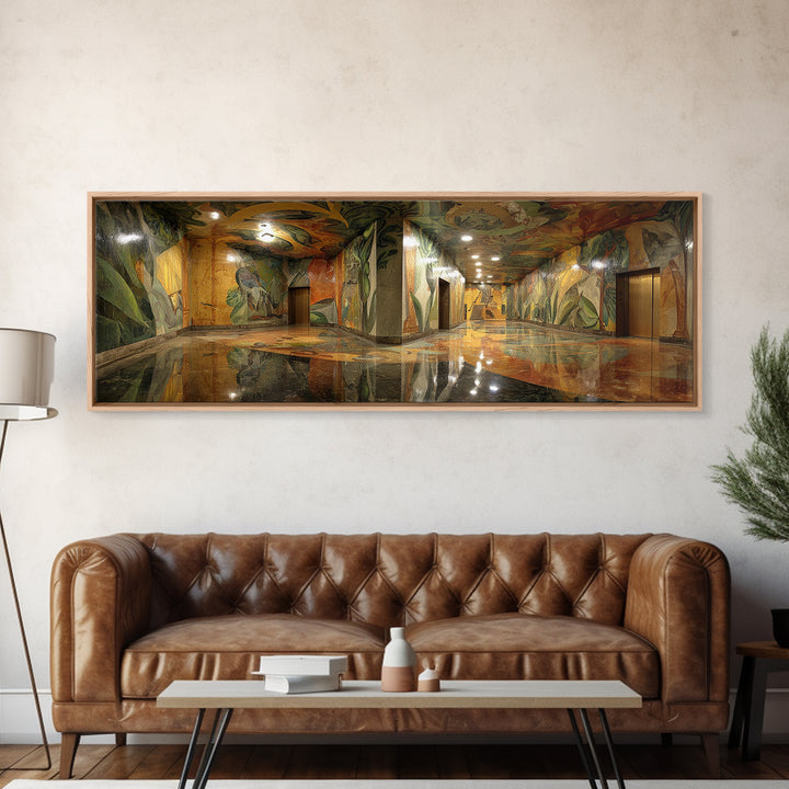 Dramatic Wolf Graffiti Street Art Tunnel Mural Wall Art Canvas Print Bold Urban Decor For Home And Office