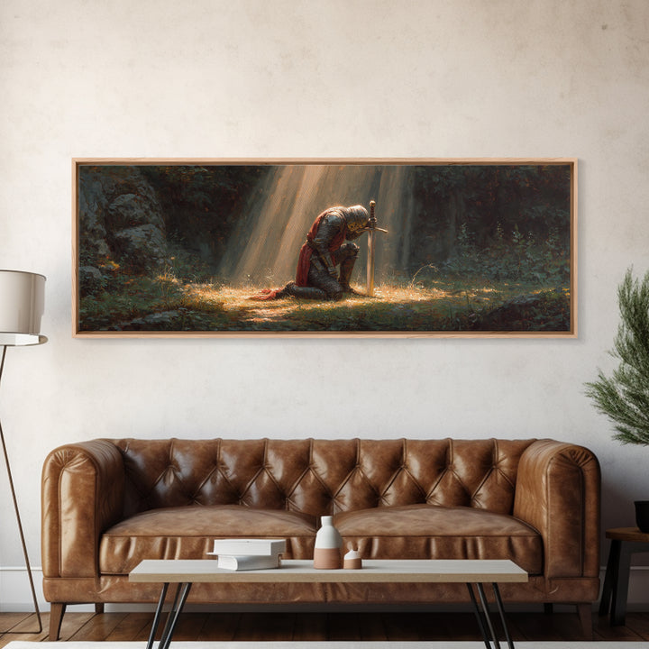 Tranquil River Landscape With Lush Forest Original Oil Painting Wall Art Framed Canvas Print Cozy Nature Decor