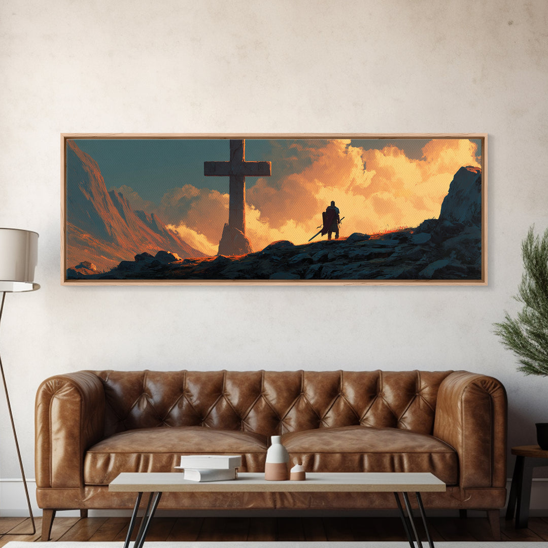 Red Canoe On Tranquil Lake Surrounded By Forest Scenic Landscape Painting Wall Art Framed Canvas Print For Home