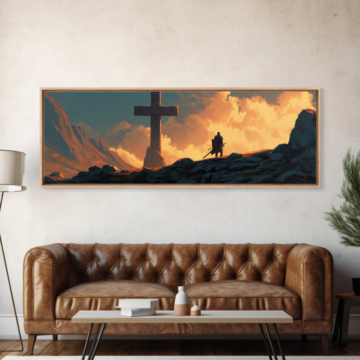 Red Canoe On Tranquil Lake Surrounded By Forest Scenic Landscape Painting Wall Art Framed Canvas Print For Home